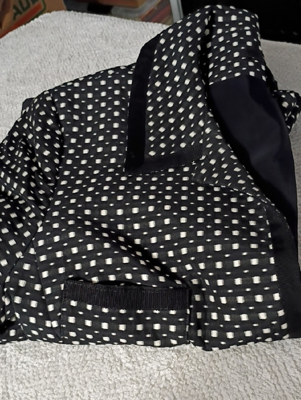Black & White Polka-Detail Zip-Front Blazer